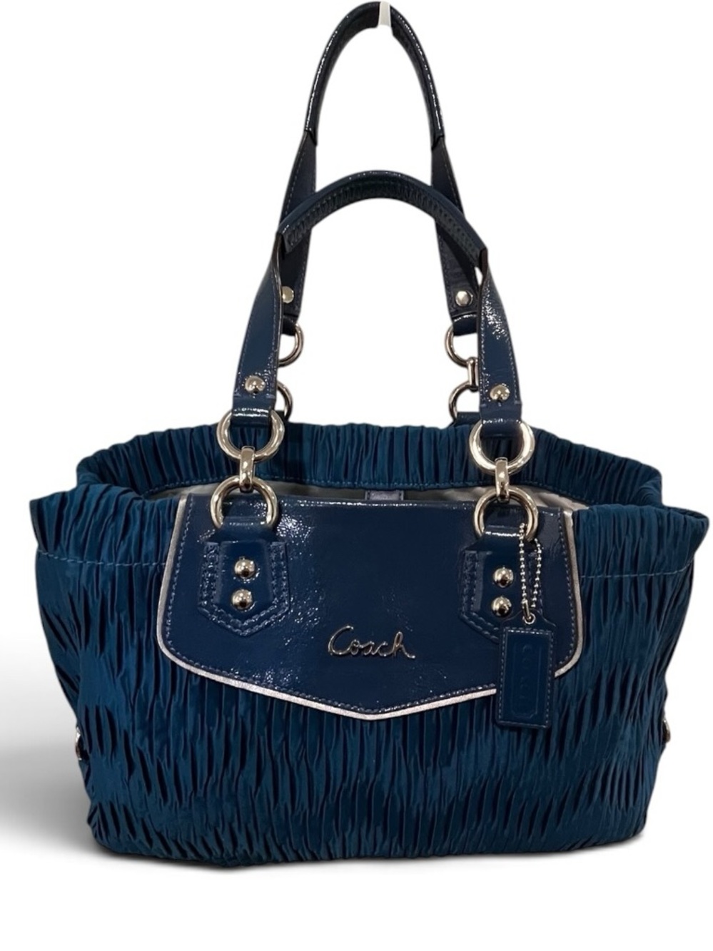 Coach 2012 Ashley Gathered Sateen Satchel (Ocean/Cobalt) NWOT